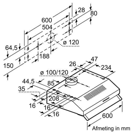 Siemens LU63LCC50 | iQ300 Onderbouw afzuigkap 60 cm - Afbeelding 6