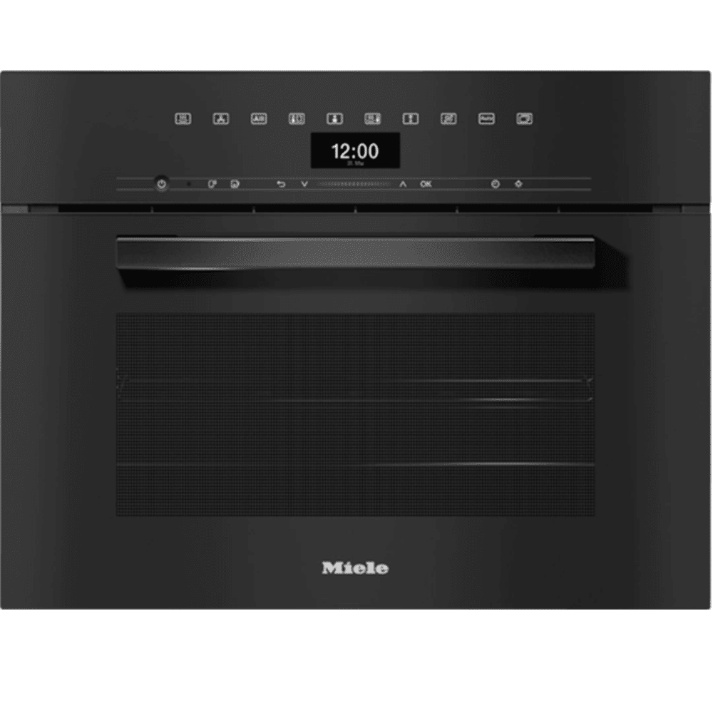 Miele DGC 7445 HC Pro OBSW | Compacte combi-stoomoven met aansluiting voor vers water en waterafvoer voor stomen, bakken, braden met connectiviteit + Hydroclean.