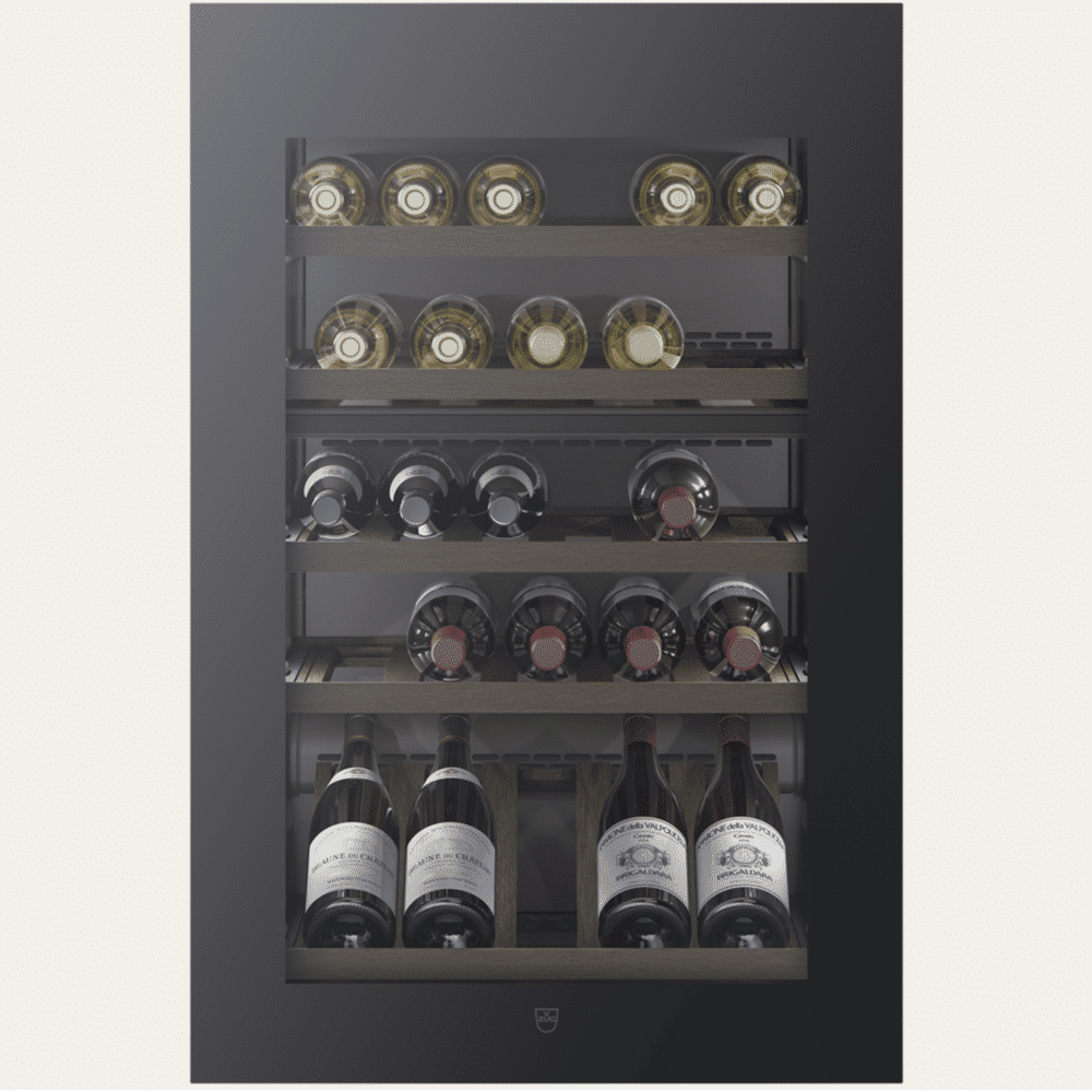 V-ZUG WineCooler V4000 90 5110200023 | Wijnkoeler 90 cm scharnier rechts Spiegelglas Zwart