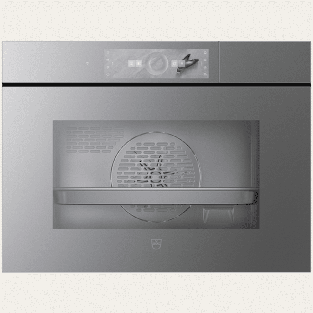 V-ZUG CombiSteamer V6000 45 AutoDoor 2304300009 | Combi stoomoven 45 cm Spiegelglas Platinum Greeploos