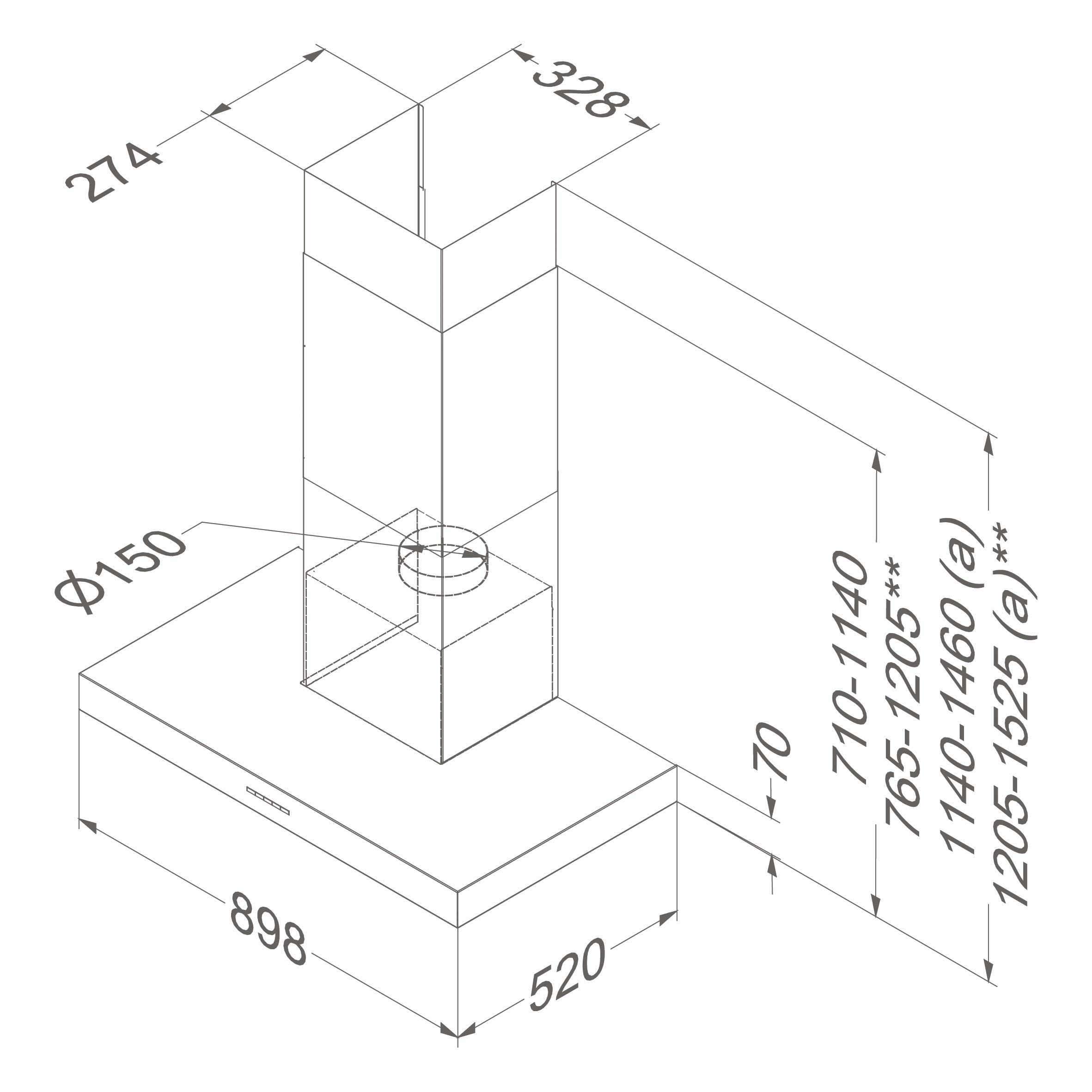 Novy Salsa 6512 | 90cm Wandschouwkap - Afbeelding 3