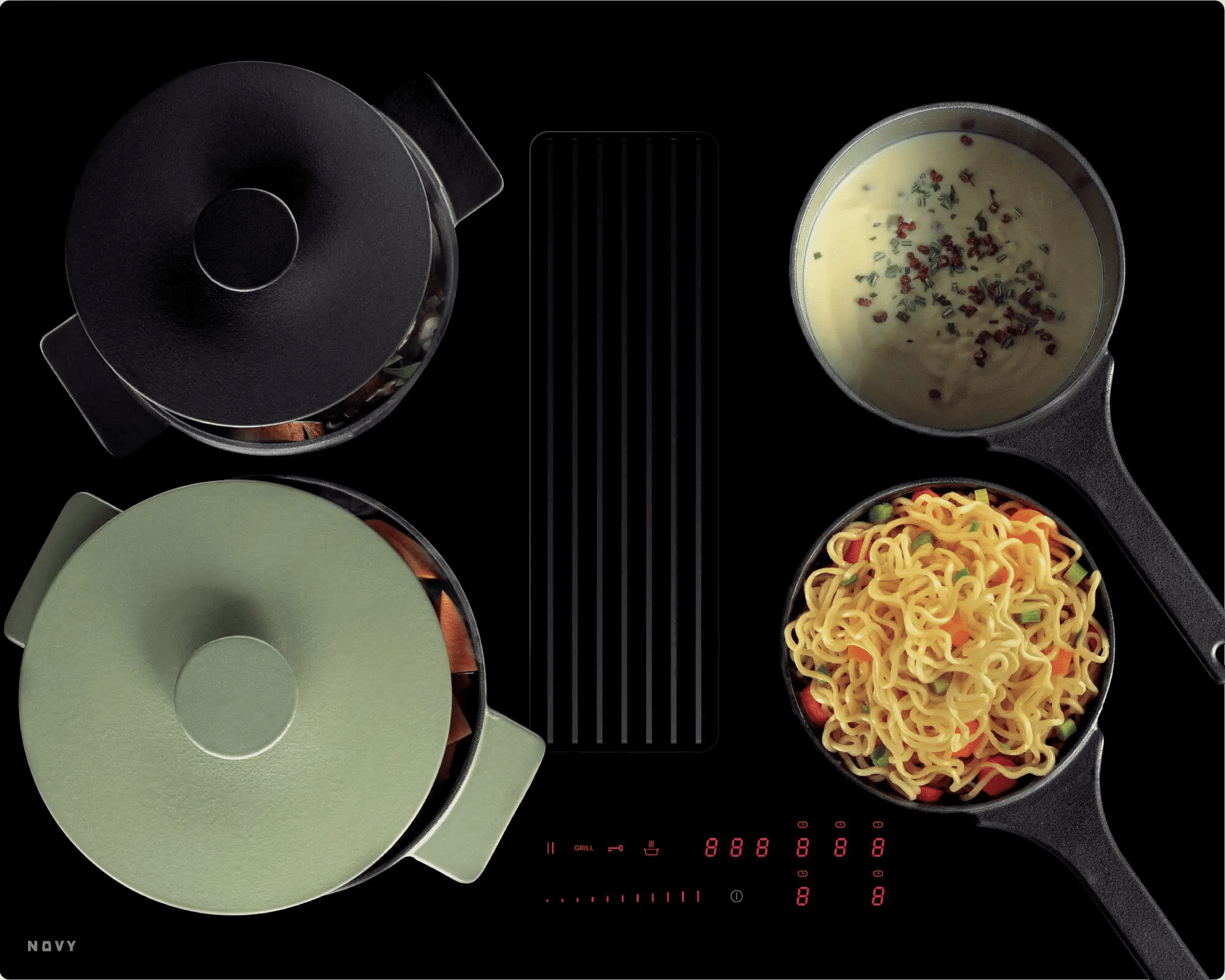 Novy 1881 | Easy Inductiekookplaat met Afzuiging (65CM) - Afbeelding 3