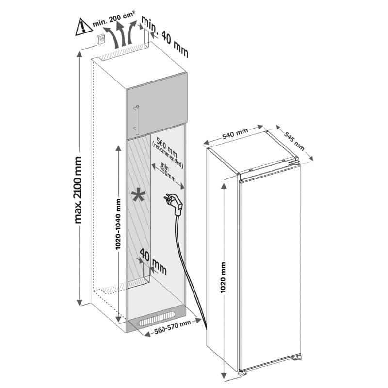 Inventum IKV1022S | inbouw combi-koelkast, Wit - Afbeelding 5