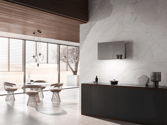 Miele DA 9092 W Screen GRGR | Wandschouwafzuigkap met verticaal glazen front en bijzonder vlak design voor meer ruimte. - Afbeelding 2