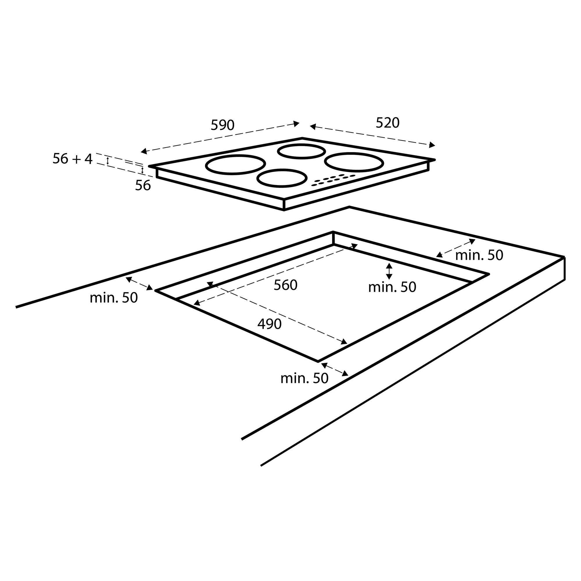 Inventum IKI6035 kookplaat Zwart Ingebouwd 60 cm Inductiekookplaat zones 4 zone(s) - Afbeelding 4