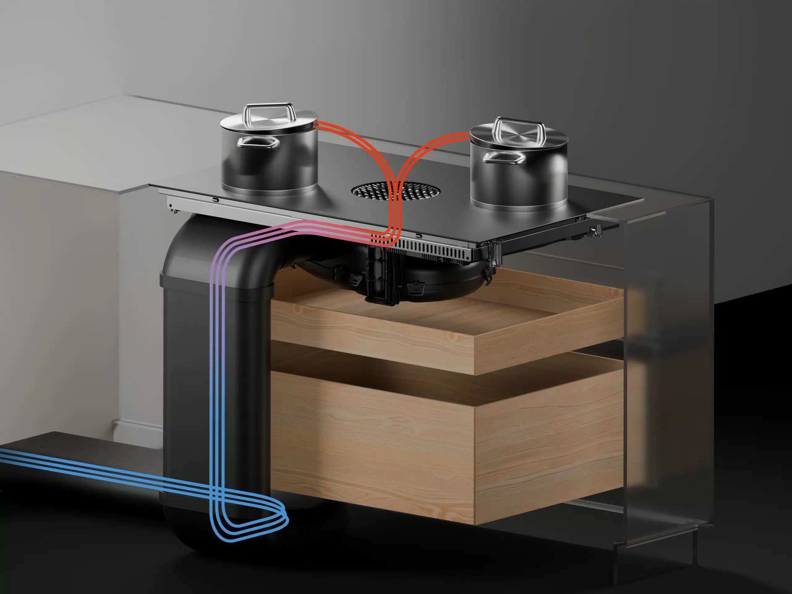 Bora PURMA2R | M Pure (oppervlakte-)inductiekookveld in matzwart met ingebouwde kookveldafzuiging – Luchtafvoer - Afbeelding 2