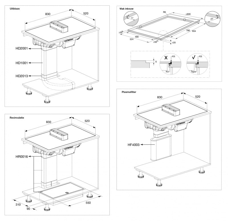 ATAG HIDD28471SVI | Inductiekookplaat met geïntegreerde afzuiging (83CM) - Afbeelding 5