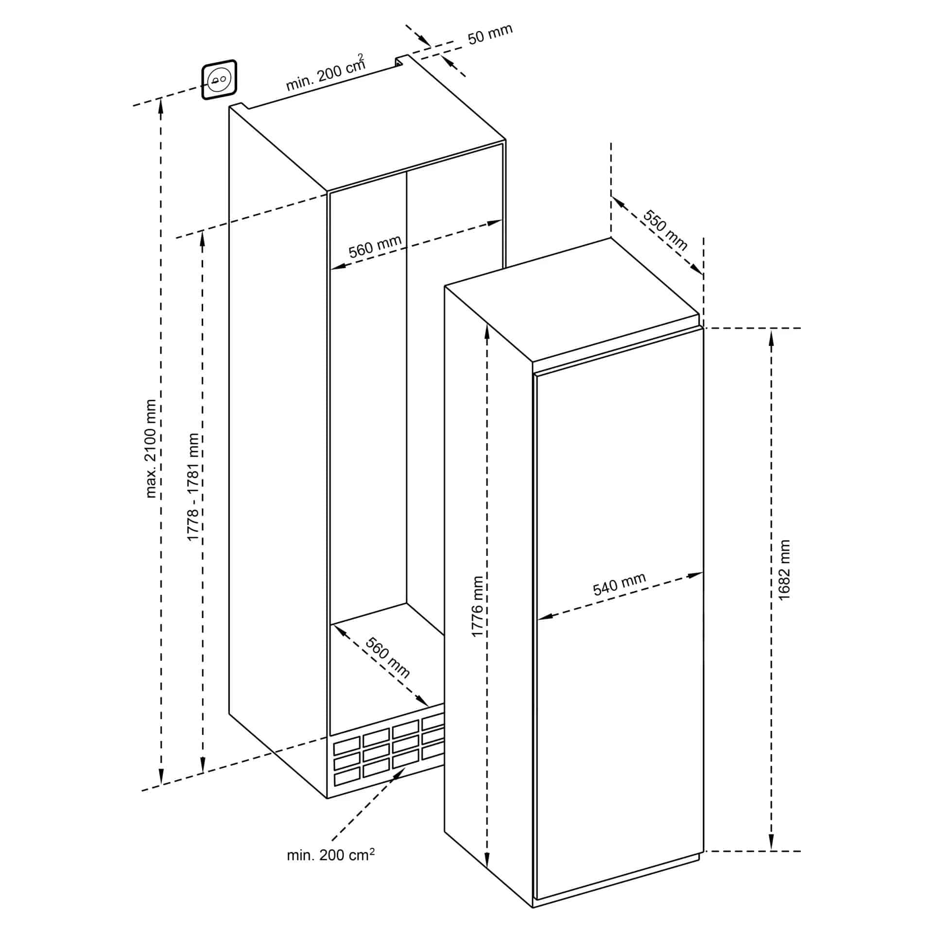 Inventum IKK1786GS | Inbouwkoeler (178CM) - Afbeelding 9