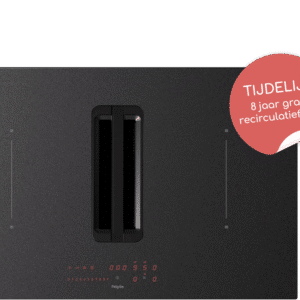 Pelgrim IKR3082ZS Inductiekookplaat met afzuiging Zwart Saffier, 80 cm breed