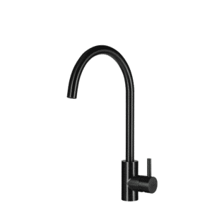 Lorreine Pro Round Black keukenkraan, Sks coating, zwart