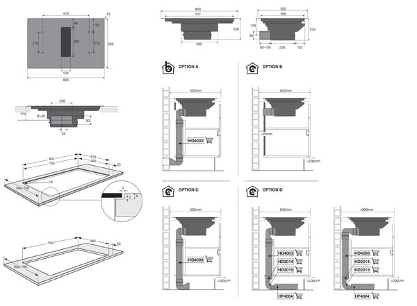 Pelgrim IKR3082ZS Inductiekookplaat met afzuiging Zwart Saffier, 80 cm breed - Afbeelding 6