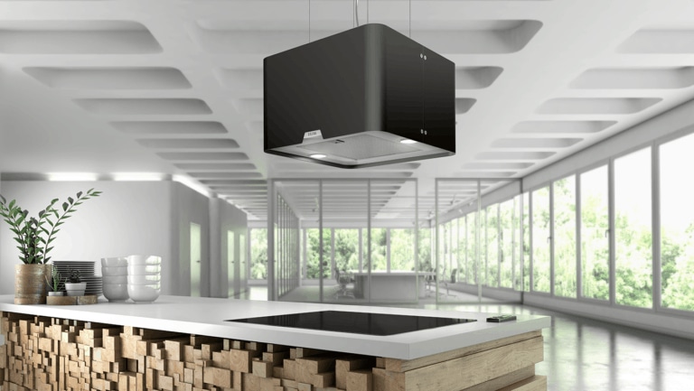 ETNA RA345ZWA afzuigkap Eiland Zwart, Roestvrijstaal 611 m³/uur - Afbeelding 4