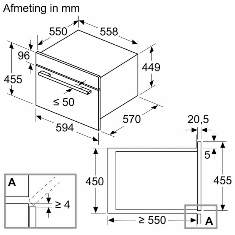 Siemens CM585AGS1 | iQ500 Compacte magnetron met hetelucht 60 x 45 cm, inox - Afbeelding 9