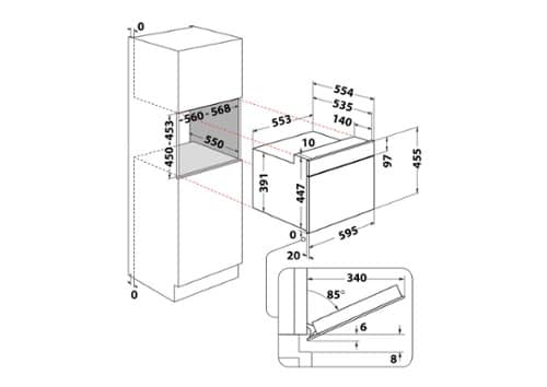 Whirlpool WMW47HMB Inbouw combimagnetron, 40Ltr, nis 45, zwart - Afbeelding 7