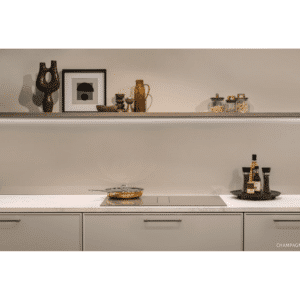 Wave Design 4114 Peyto 800 Champagne Gold | 80 cm inductiekookplaat met geïntegreerde afzuiging | Dutch Design
