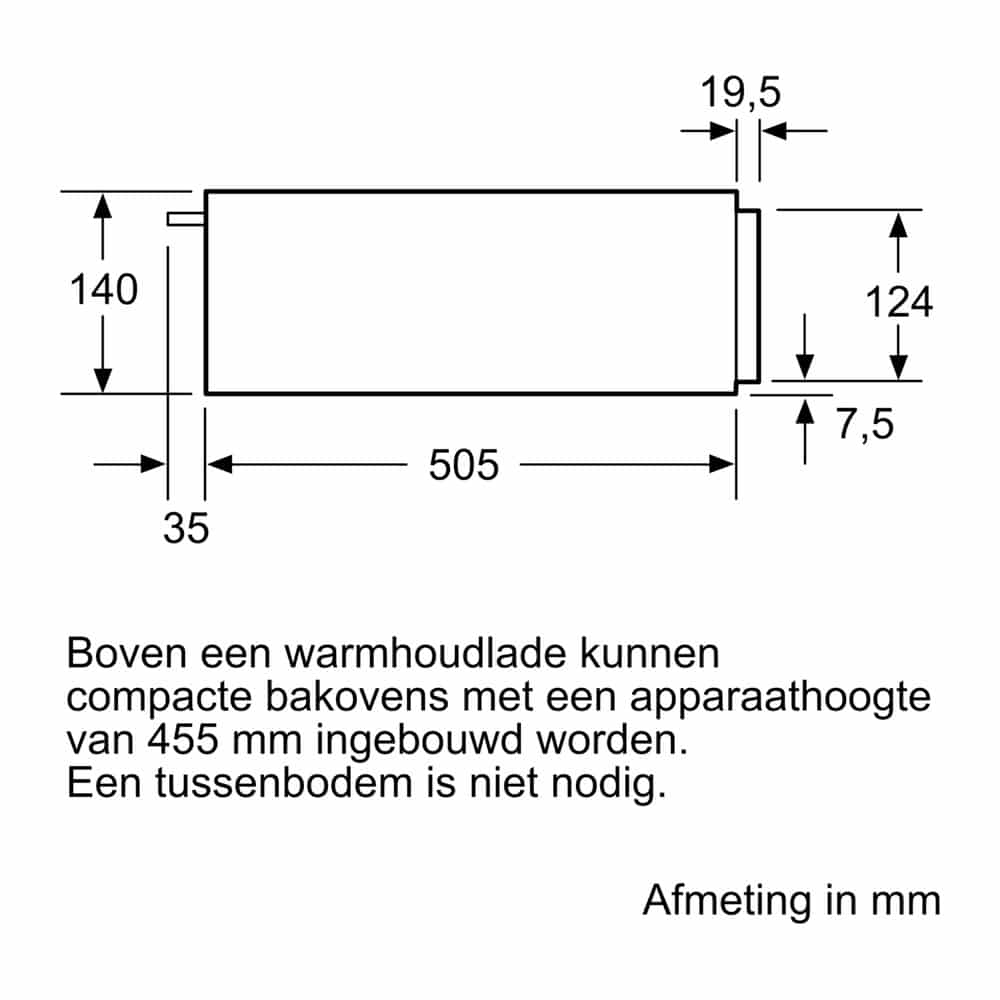 Siemens BI510CNR0 | Bordenwarmer | 14 borden | 64 kopjes - Afbeelding 8