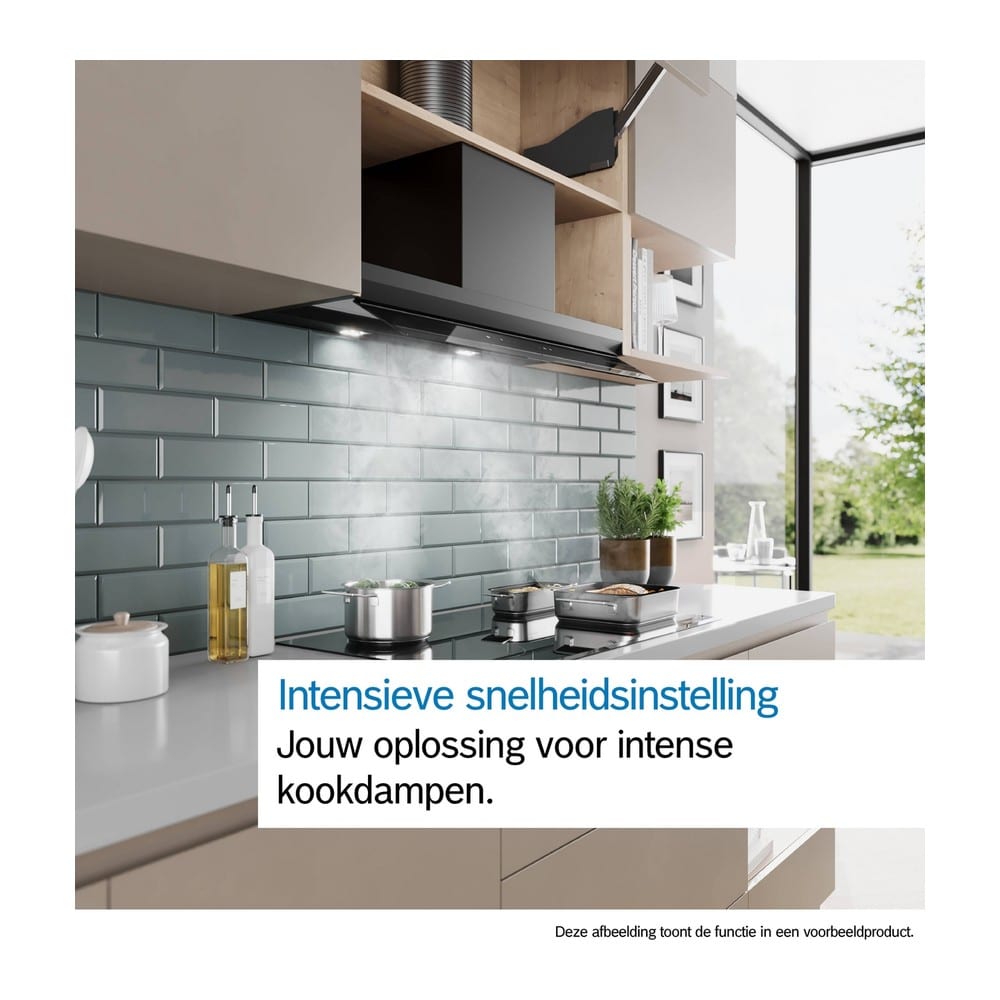 Bosch DBB97DP60 | Serie 6 geïntegreerde design afzuigkap | 90 cm | Zwart glas | Matzwart | Energieklasse A+ - Afbeelding 5