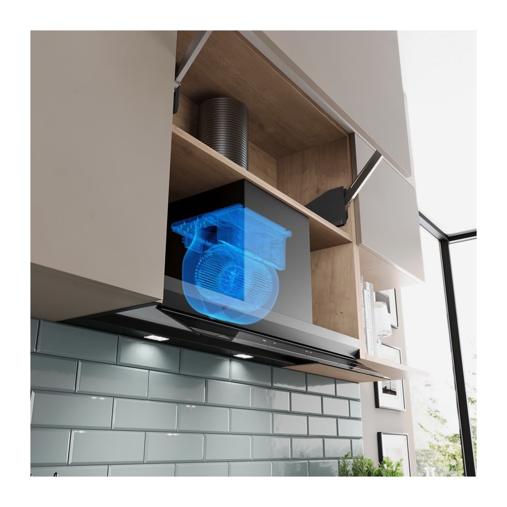 Bosch DBB97DP60 | Serie 6 geïntegreerde design afzuigkap | 90 cm | Zwart glas | Matzwart | Energieklasse A+ - Afbeelding 9