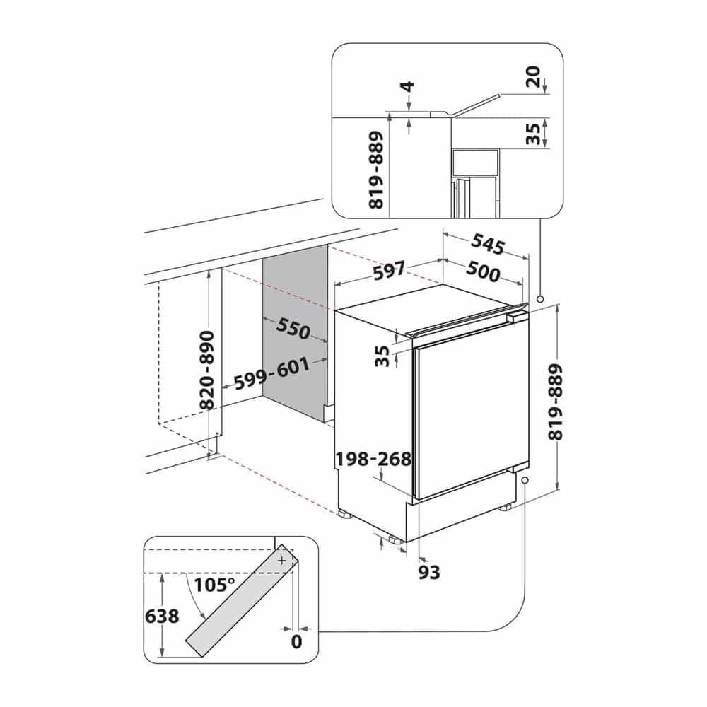 Whirlpool WBUFZ011 | Onderbouw Diepvriezer | 91 liter | E-energieklasse - Afbeelding 4