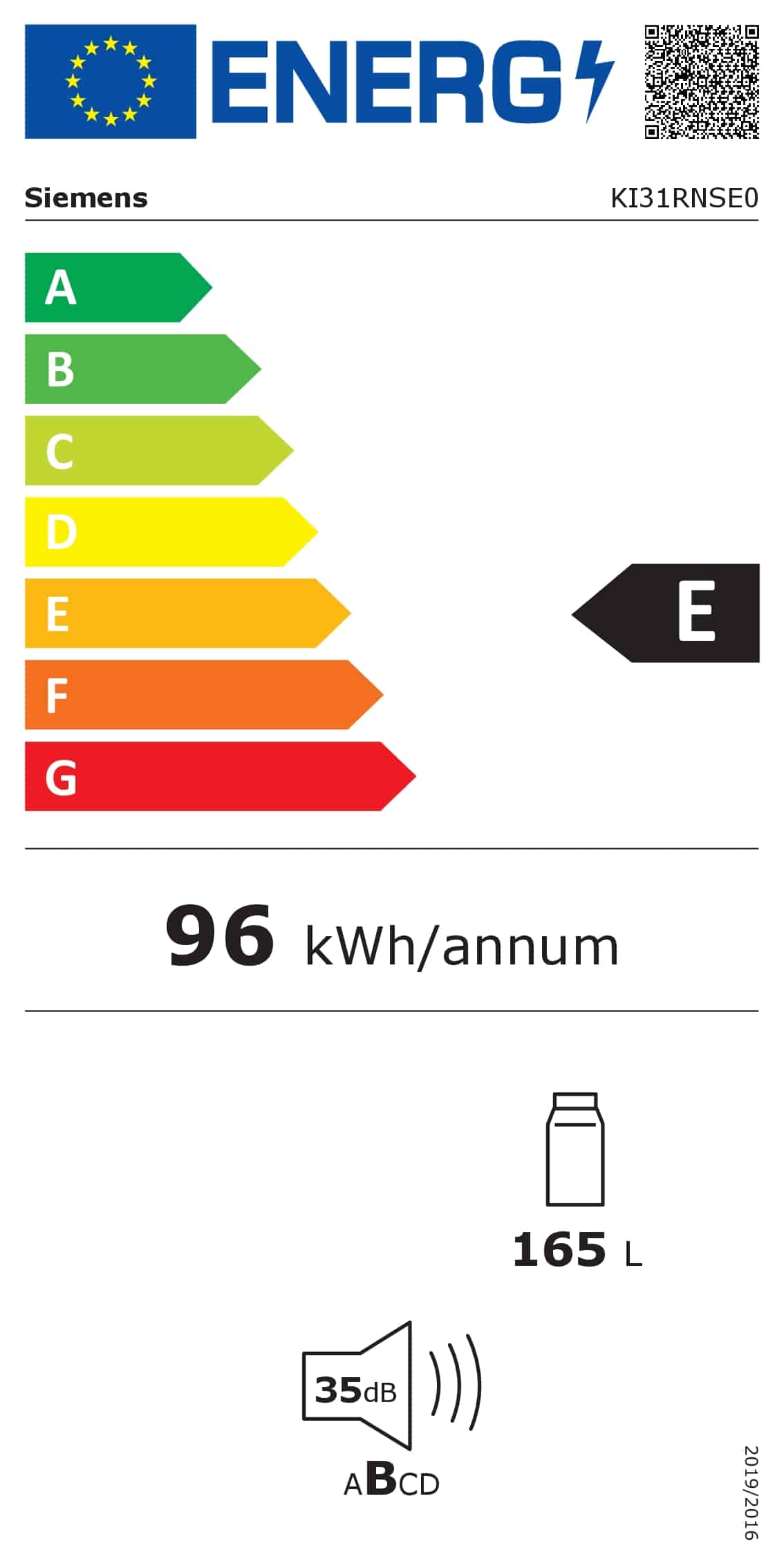 Siemens KI31RNSE0 | Inbouwkoelkast | 165 liter | Energieklasse E - Afbeelding 12