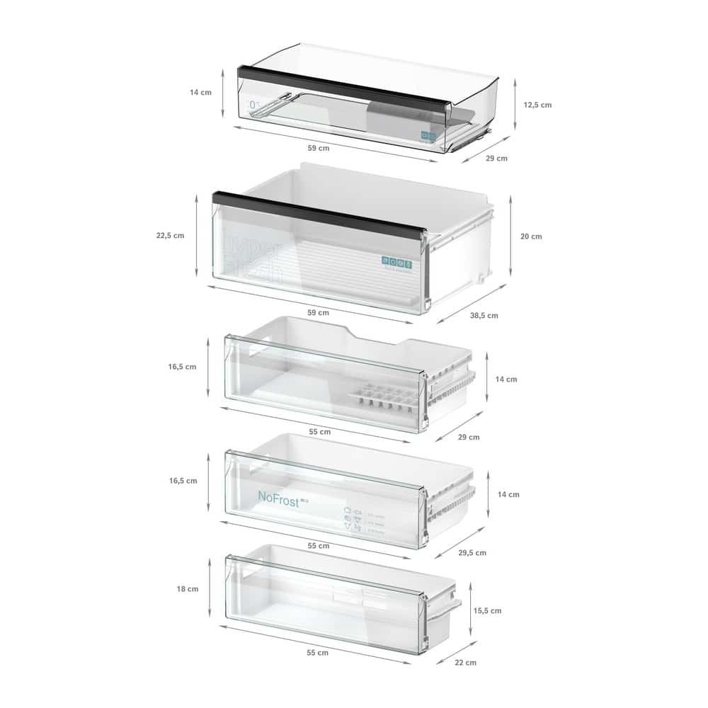 Siemens KB96NSDD0 | Inbouw koel/vriescombinatie | XXL volume | noFrost - Afbeelding 7